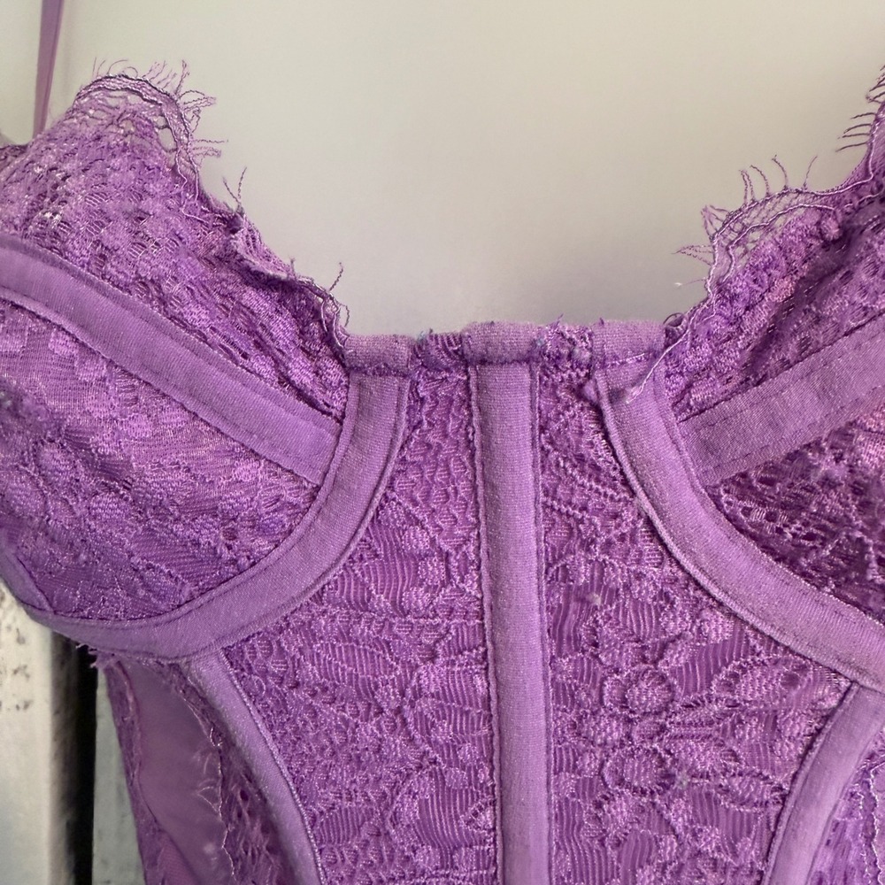 Out From Under Purple Lace Corset Top Small P Bustier Romantic Coquette Festival - Picture 10 of 12